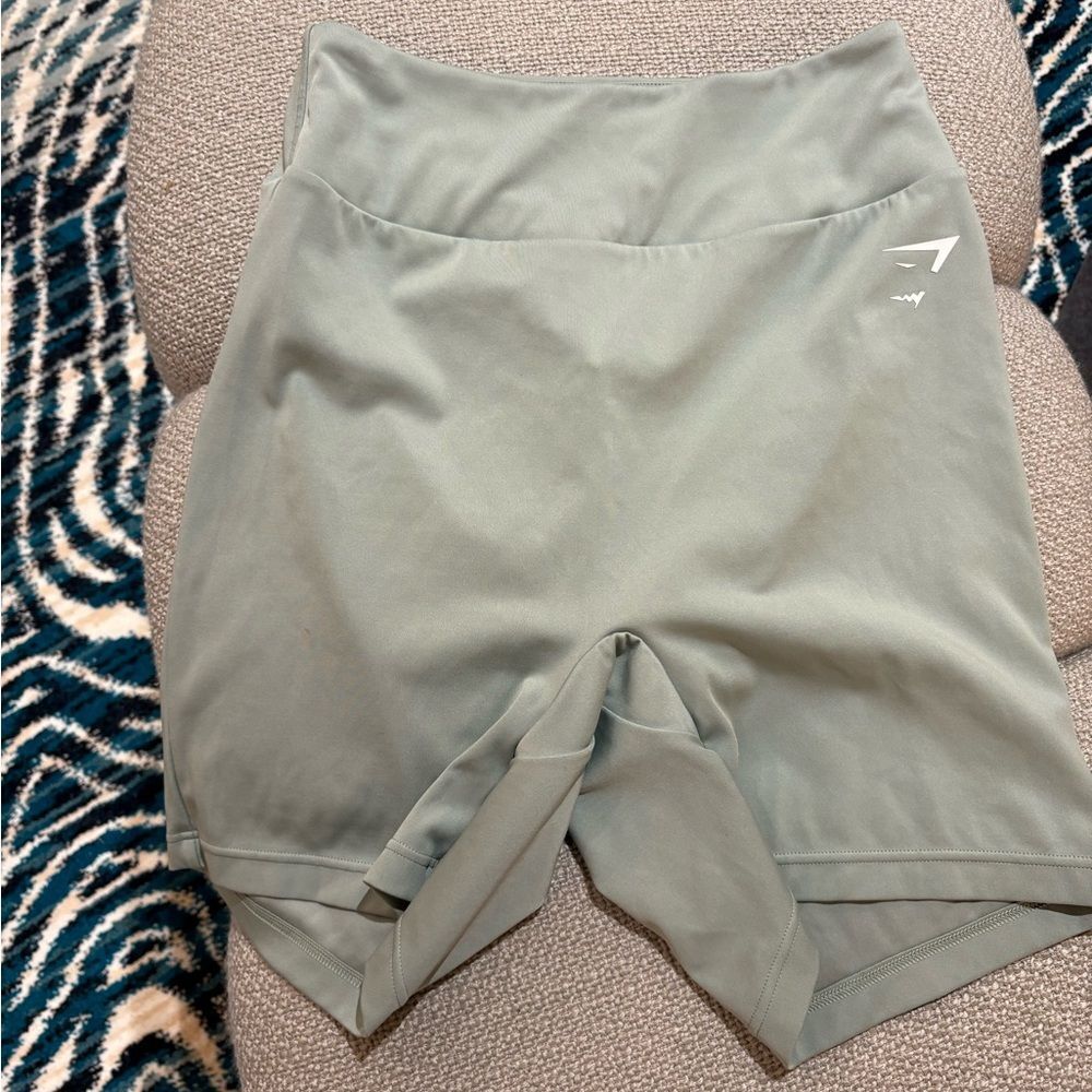 Gymshark Sage Green High-Waist Active Skirt with White Logo